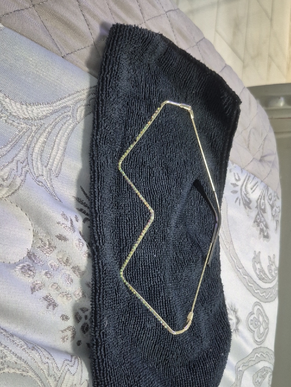 Geometric Gold Tone Necklace - Zigzag Frame